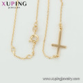 44712 ​​Xuping 18k bijoux nouveau design plaqué or 18 carats en forme de croix catholique collier